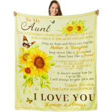 Mother in Law Blanket – Soft Floral Plush Throw (30x40"), Birthday Gift from Daughter-in-Law, White