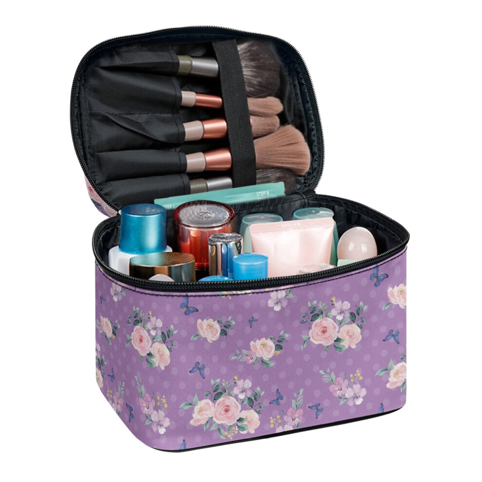 Large Capacity Travel Cosmetic Bag Portable Hanging Organizer Portable Makeup Case Zipper Storage Bag Durable Multifunction (8.86"x6.5"x5.9")