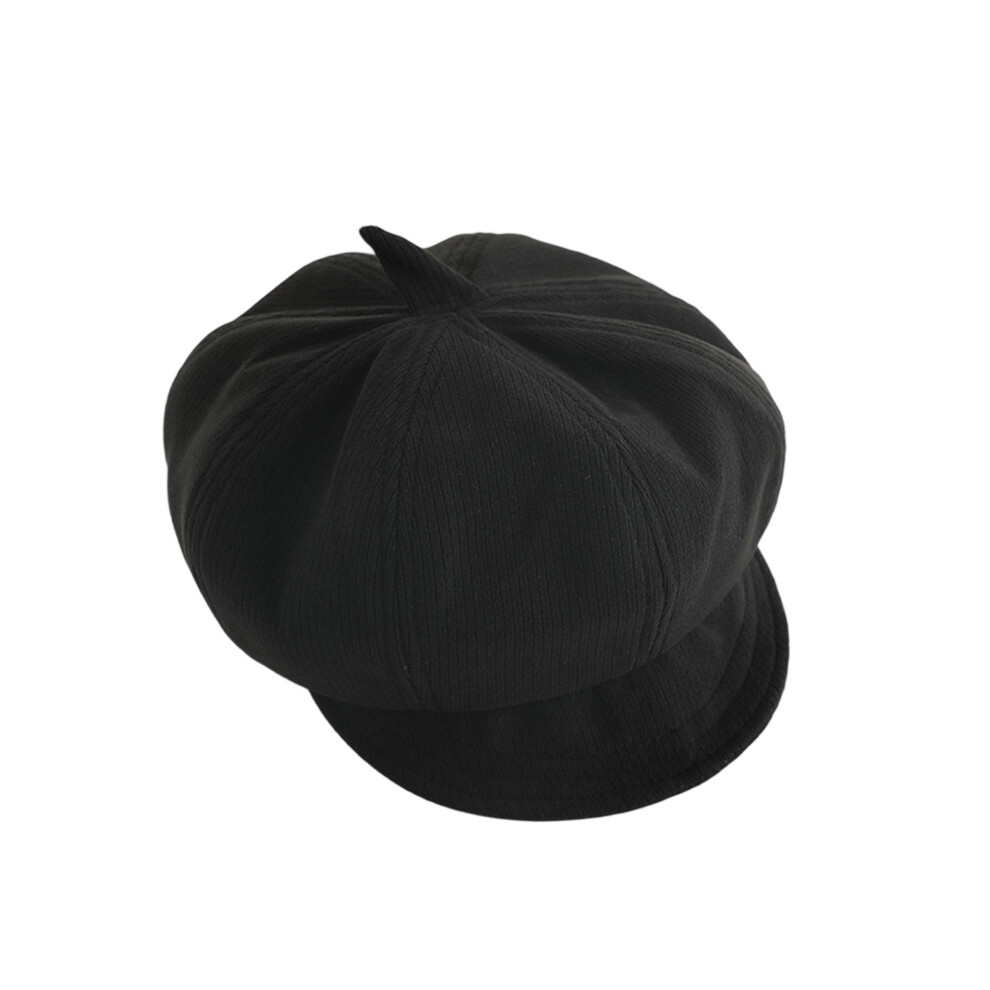 Black (One Size, ) Kids Newsboy Hat Vintage Solid Octagonal Painter Caps Visor Beret Hats For Boys Girls