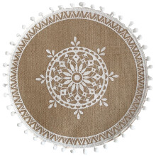 Woven Placemats, Natural Hand-Woven Placemats Round Braided Rattan Tablemats for Dining Table