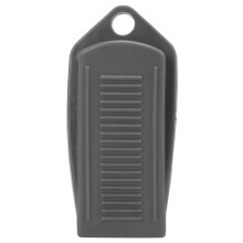 Gray Rubber Door Stopper – Stackable Child-Proof Wedge,
