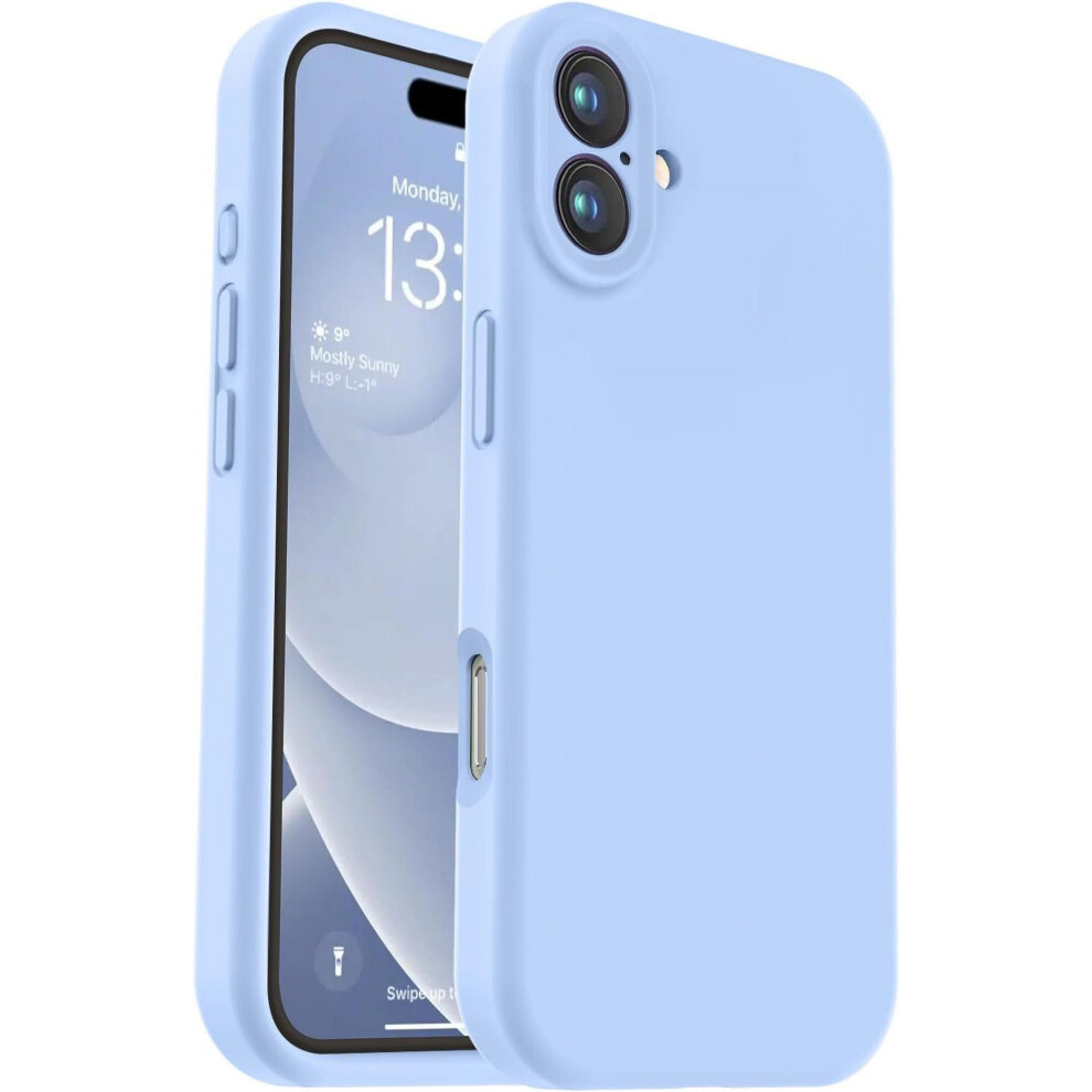 Compatible With Iphone 16 Case – Liquid Silicone, Camera Protection, Soft Microfiber Lining, Shockproof, 6.1", Light Blue 9558830177726