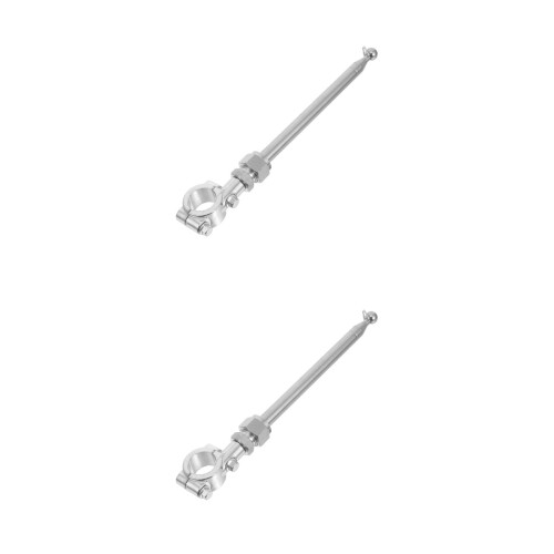 2Pcs Stainless Steel Adjustable Bike Flagpole Stand Silver Telescoping