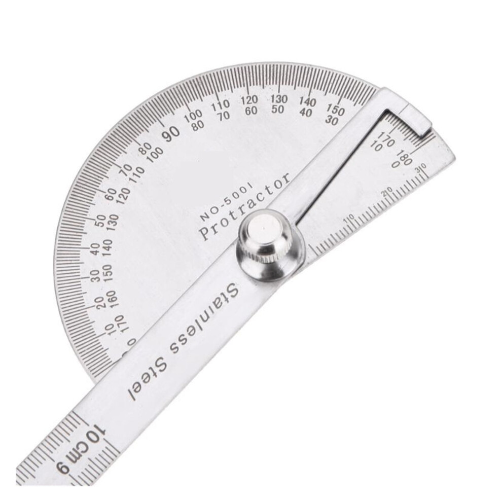 180 Stainless Steel Protractor Angle Finder Rotary Measuring Ruler Â Woodworking Tool For Accurate Angle Measurement 9558830180306
