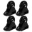 8Pcs Replacement Ladder Wheels Rubber Aluminum Black Pulley Set 2