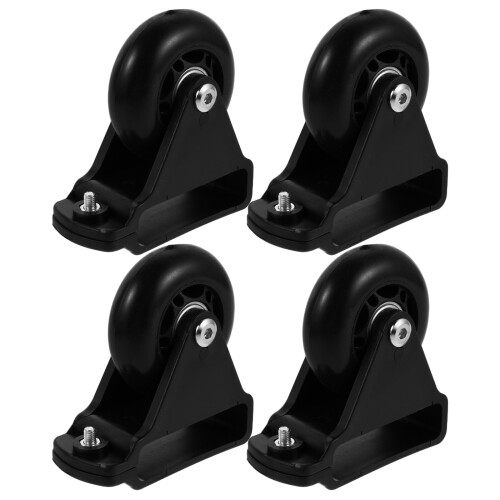 8Pcs Replacement Ladder Wheels Rubber Aluminum Black Pulley Set 1