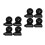 8Pcs Replacement Ladder Wheels Rubber Aluminum Black Pulley Set 4