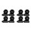 8Pcs Replacement Ladder Wheels Rubber Aluminum Black Pulley Set 5