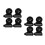 8Pcs Replacement Ladder Wheels Rubber Aluminum Black Pulley Set 8