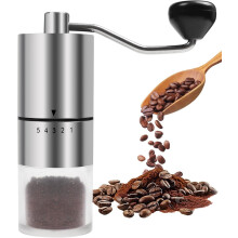 Stainless Steel Manual Coffee Grinder, Portable Manual Grinder for Espresso, French Filter Press, Travel and Home Brewing