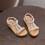 3Stk Khaki Kinder Sandalen PU Leder Mit Perlen 2