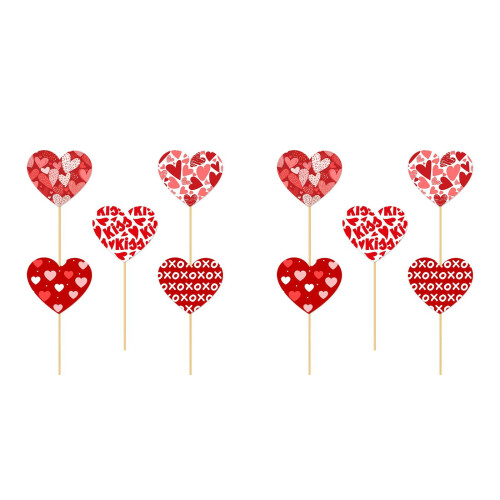 Heart Flower Picks for Table Centerpiece 15 pcs