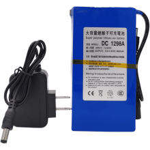 1 Pack Portable DC 12V 9800mAh Rechargeable Li-ion Battery Pack DC 1298A 10.6-12.6V for CCTV