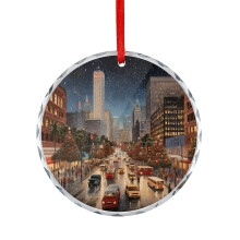 Los Angeles Christmas Ornament Crystal Glass 1 Piece