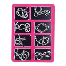 8pcs 3D Metal Puzzle Set for Adults – Brain Teaser, IQ Test, Disentanglement Game, Compatible with Logic Lovers