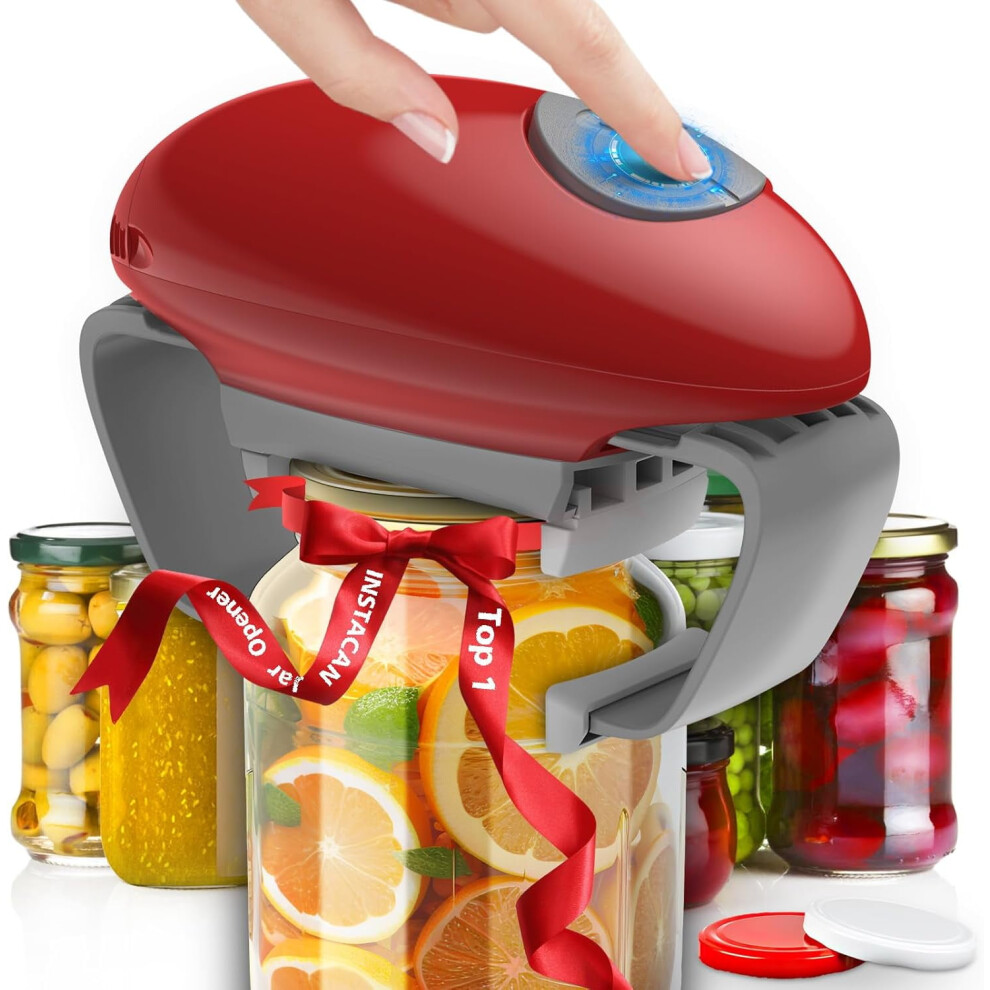 White One-Touch Electric Jar Opener With Auto-Off, High Torque, Fits Most Lids Â Ideal For Arthritic/Weak Hands & Seniors (White)