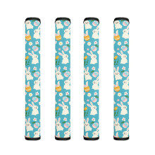 4PCS Anti-static Neoprene Fridge Door Handle Covers, Compatible with Refrigerators, Stove, Dishwasher – Rabbit Easter Egg Floral Blue