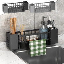 Automatic Sink Rack for Kitchen & Bathroom – Over-the-Sink, Space-Saving, Sturdy Steel Dish Dryer & Utensil Organizer