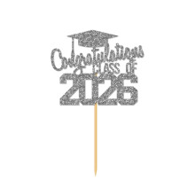 Graduation Cake Topper Glitter Paper 1pc