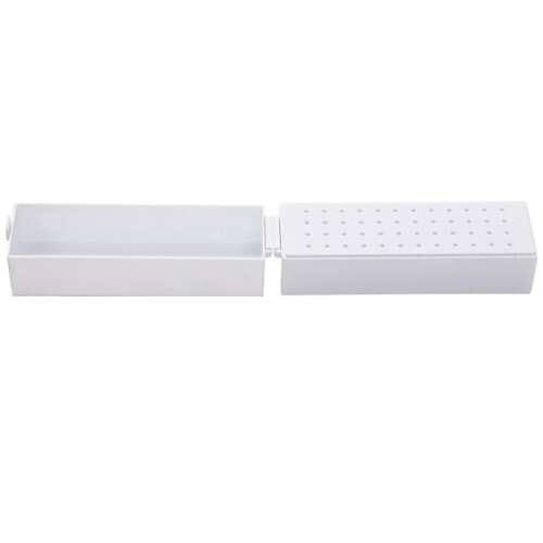 4Pcs White Nail Drill Bit Holder ABS Storage Case Manicure Supply Box 2