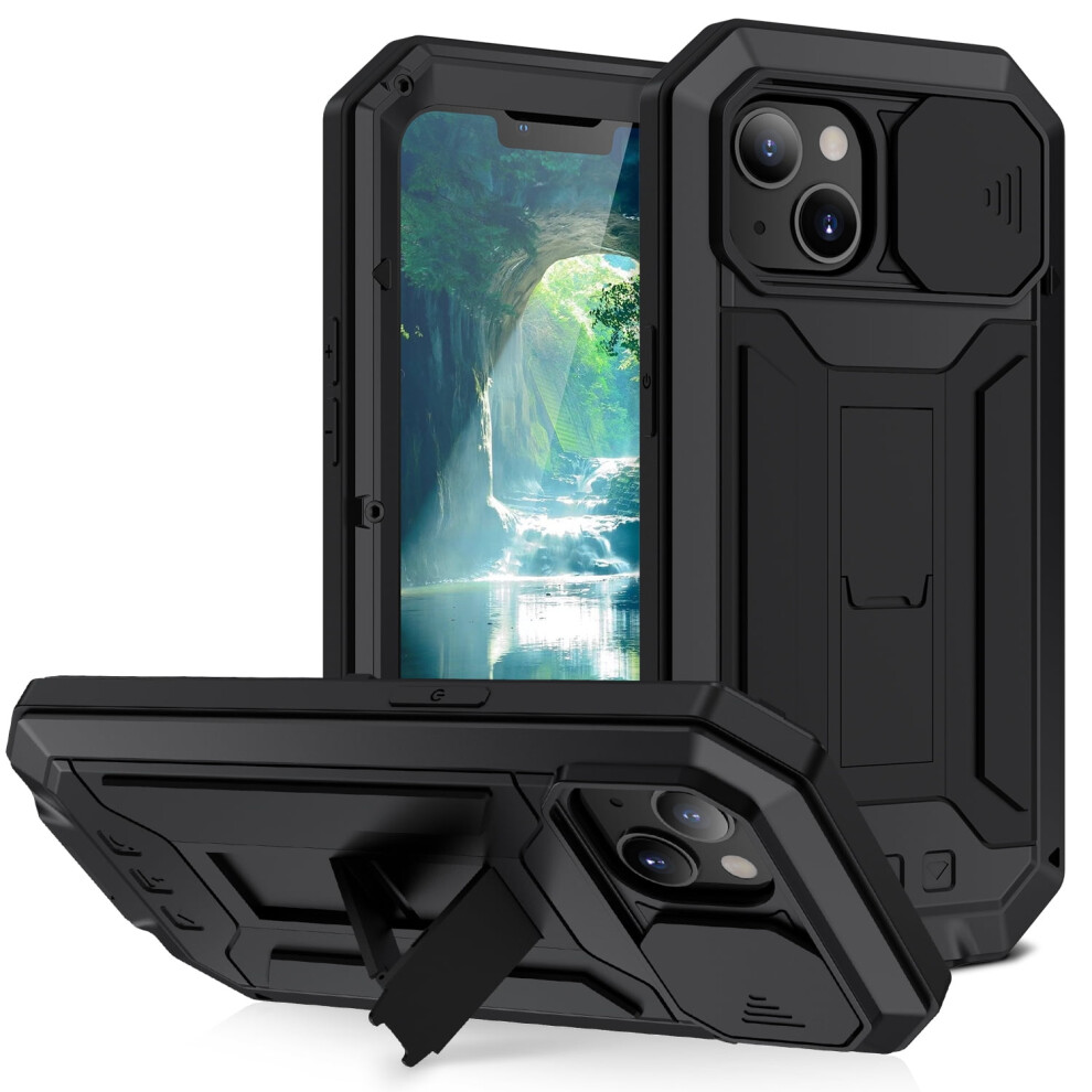 Compatible With Iphone 13 Case: Built-In Glass Protector, Shockproof, Waterproof, Kickstand & Lens Protection Â Black 9485826755302