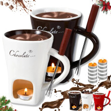 Cute Chocolate Fondue Mug, with Fork and Candle, 2026 New Handmade Chocolate Melting Mug, for Chocolate Cheese Desserts