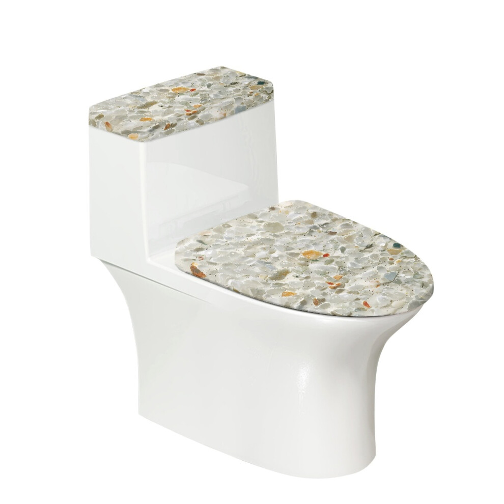 Terrazzo Texture Toilet Lid Dust Covers Stretch Polyester 962125666250