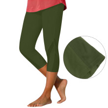 Női katonai zöld capri leggings – hálós kialakítás, térdig érő, nyári edzésre és hétköznapokra, kompressziós nadrág