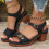 Willtoo Women's Summer Sandals Black Solid Chunky Heel 1