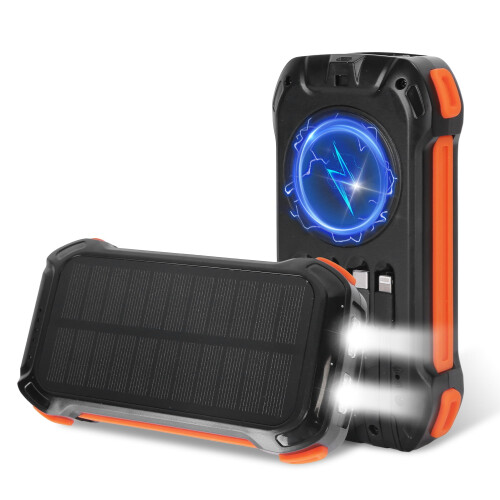 Φορητός ηλιακός φορτιστής LK-LTD 49800mAh, γρήγορη φόρτιση PD 22,5W, ενσωματωμένα 4 καλώδια &