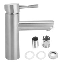 Sophisticated Bath Solutions, Single Handle Sink Faucet with Ceramic Cartridge, Surface Wire Drawing Treatment for an Elegant Appearance, Thickened
