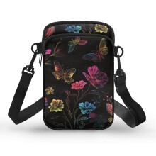 Crossbody-Umhängetasche für Erwachsene, Polyester-Umhängetasche mit 2 Reißverschlüssen