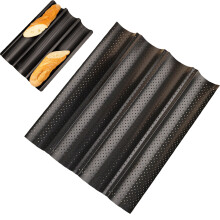 Nonstick Perforated French Bread Baking Pan, Compatible with Home Ovens, 14.96x12.99", Heat Resistant & Ventilated