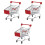 3Pièces Mini Chariots De Rangement Rouges, Accessoires Bébé Solides 3