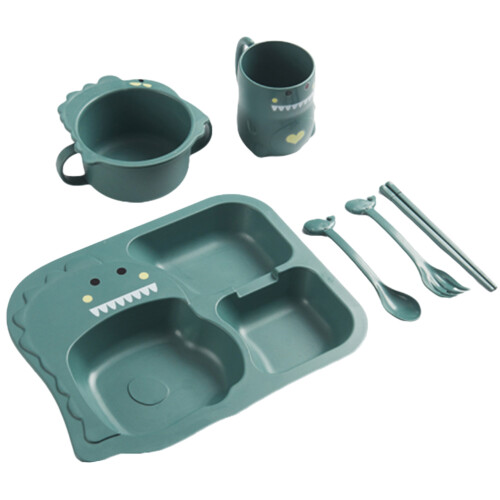 2Ensembles Kit Assiettes Compartimentées Bébé Vert PP 1