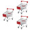 3Pièces Mini Chariots De Rangement Rouges, Accessoires Bébé Solides 6