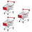 3Pièces Mini Chariots De Rangement Rouges, Accessoires Bébé Solides 7