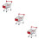3Pièces Mini Chariots De Rangement Rouges, Accessoires Bébé Solides 9
