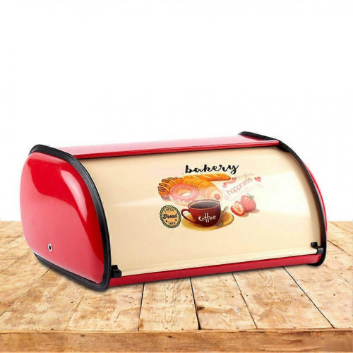 Metal Bread Box Roll Top Metal Bread Bin Bread Storage Bread Holder Bread Container Keeper Organizer for Kitchen Counter 2