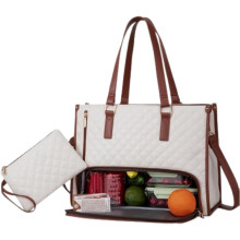 Sac à lunch 3 en 1 pour femme, avec compartiment pour ordinateur portable et boîte à lunch.