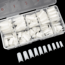 Coolmade 500pcs Artificial Acrylic Nail Tip Natural Color Full Cover False Nail Tips