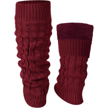 Winter Fleece Lined Leg Warmers for Women Knit Long Leg Warmers Warm Fleece Lined Boot Socks for Skating Daily Wear