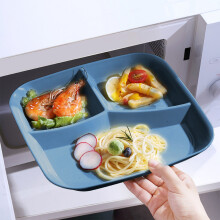 10" Wheat Straw 3-Compartment Plates, Unbreakable & Microwavable, Compatible with Healthy Eating & Weight Loss