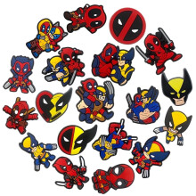 19-Piece Wolverine PVC Shoe Charms Pack, No-Repeat Cute Cartoon Shoes Decorations for Unisex