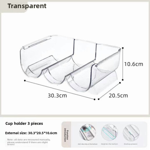 Stackable Cup Holder Organizer for Refrigerator Rotation Wine/Water Bottle Rack Kitchen Pantry Space-Saving Storage Shelf