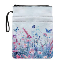 Butterfly Lavender Classic Book Sleeve, 11.42 x 8.66 Inch Polyester Fabric Carrying Book Case Book, Book Lovers Gift for Readers