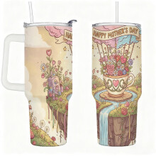 Stainless Steel Insulated Tumbler with Handle Lid and Straw