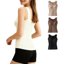 Women's Warm Tank Top with Shelf Bra, Sleeveless