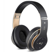 (Black) 6S Wireless Bluetooth Headphones Over Ear, Hi-Fi Stereo Foldable Headset with Built-in Mic, Volume Control, FM Radio for Phone/PC