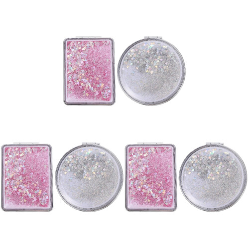 6Pcs Stylish Portable Pocket Mirrors Foldable Double-Sided Makeup 1